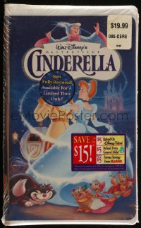 2y1677 CINDERELLA sealed VHS tape R1995 Walt Disney classic romantic musical fantasy cartoon!