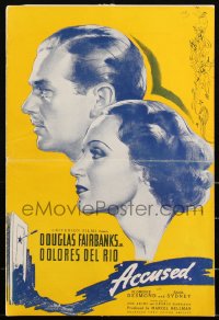2y0096 ACCUSED pressbook 1936 Douglas Fairbanks Jr., Dolores del Rio, W. Downes art, ultra rare!