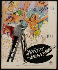 2y0102 ARTISTS & MODELS pressbook 1937 Jack Benny, Ida Lupino, Russell Patterson art, ultra rare!