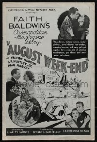 2y0104 AUGUST WEEK-END pressbook 1936 Valerie Hobson, Faith Baldwin's Cosmopolitan story, rare!