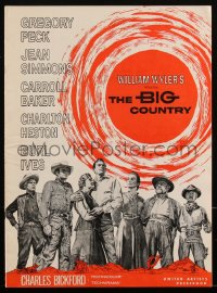 2y0112 BIG COUNTRY pressbook 1958 Gregory Peck, Charlton Heston, Jean Simmons, William Wyler classic
