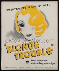 2y0116 BLONDE TROUBLE pressbook 1937 great different art of Eleanore Whitney & Johnny Downs, rare!