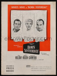 2y0120 BORN YESTERDAY pressbook 1951 Judy Holliday, William Holden & Broderick Crawford, ultra rare!