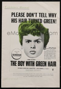 2y0121 BOY WITH GREEN HAIR pressbook 1948 Dean Stockwell, a kid who wants to end war, very rare!