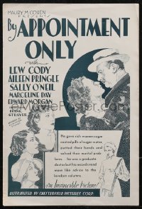 2y0123 BY APPOINTMENT ONLY pressbook 1933 doctor Lew Cody attracted to 14 year old Sally O'Neil!