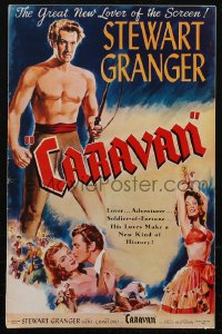 2y0128 CARAVAN pressbook 1947 art of shirtless Stewart Granger, Jean Kent, Anne Crawford, very rare!