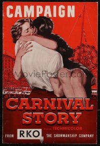 2y0129 CARNIVAL STORY pressbook 1954 sexy Anne Baxter held by Steve Cochran who she loves real bad!