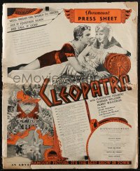 2y0132 CLEOPATRA Australian pressbook 1934 Claudette Colbert, Cecil B. DeMille, ultra rare!