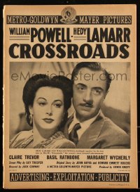 2y0136 CROSSROADS pressbook 1942 William Powell & sexy Hedy Lamarr, Basil Rathbone, ultra rare!