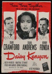 2y0137 DAISY KENYON pressbook 1947 Joan Crawford, Henry Fonda, Dana Andrews, Preminger, ultra rare!