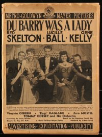 2y0139 DU BARRY WAS A LADY pressbook 1943 Red Skelton, Lucille Ball, Gene Kelly, Tommy Dorsey, rare!