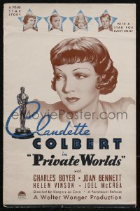 2y0208 PRIVATE WORLDS pressbook 1935 psychiatrist Claudette Colbert & Charles Boyer, very rare!