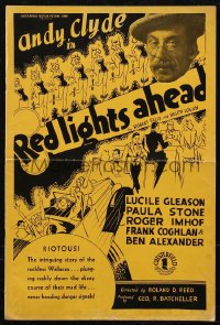2y0211 RED LIGHTS AHEAD pressbook 1936 Andy Clyde, Lucile Gleason, great cartoon art, ultra rare!