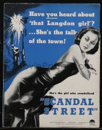 2y0220 SCANDAL STREET pressbook 1938 cool die-cut cover with sexy bad girl Louise Campbell!