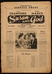 2y0229 SUSAN & GOD pressbook 1940 religious Joan Crawford, Fredrich March, Ruth Hussey, ultra rare!