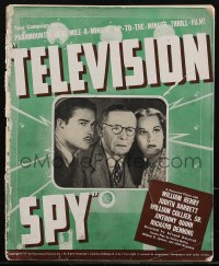 2y0231 TELEVISION SPY pressbook 1939 William Collier Sr., Henry, Barrett, die-cut cover, very rare!
