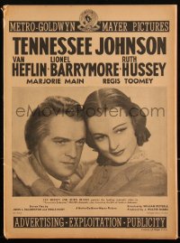 2y0233 TENNESSEE JOHNSON pressbook 1943 Van Heflin, Lionel Barrymore, Ruth Hussey, ultra rare!