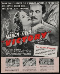 2y0244 VICTORY pressbook 1940 great images of Fredric March & Betty Field on tropical island, rare!