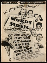 2y0253 WORDS & MUSIC pressbook 1949 Judy Garland, Lena Horne, bio of Rodgers & Hart, ultra rare!