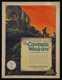 2y0302 COVERED WAGON souvenir program book 1923 great Hibbiker art of pioneers on The Oregon Trail!