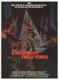 2y0265 ESCAPE FROM NEW YORK promo brochure 1981 John Carpenter, Kurt Russell, cool different art!