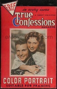 2y0001 TRUE CONFESSIONS 14x22 standee 1935 great portrait of Dick Powell & Joan Blondell, rare!