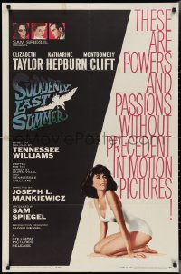 2y0886 SUDDENLY, LAST SUMMER 1sh 1960 artwork of super sexy Elizabeth Taylor in swimsuit!