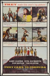 2y0900 THEY CAME TO CORDURA 1sh 1959 Gary Cooper, Rita Hayworth, Tab Hunter, Van Heflin!