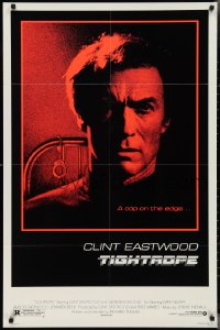 2y0904 TIGHTROPE 1sh 1984 tough Clint Eastwood is a cop on the edge, cool red image with handcuffs!