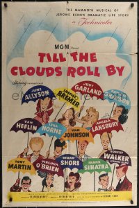 2y0905 TILL THE CLOUDS ROLL BY style D 1sh 1946 art of 13 all-stars with umbrellas by Al Hirschfeld!
