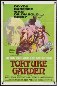 2y0907 TORTURE GARDEN 1sh 1967 written by Psycho Robert Bloch do you dare see what Dr. Diabolo sees?