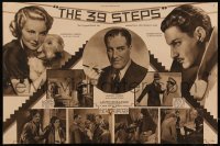 2y0351 39 STEPS English movie magazine supplement 1935 Hitchcock, Donat, Madeleine Carroll, rare!