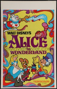2y0063 ALICE IN WONDERLAND WC R1974 Walt Disney, Lewis Carroll classic, cool psychedelic art!