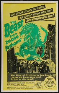 2y0065 BEAST FROM 20,000 FATHOMS Benton REPRO WC 1990s Ray Bradbury, sea's master-beast of the ages!