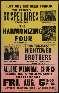 2y0075 GOSPELAIRES/HARMONIZING FOUR/HIGHTOWER BROTHERS WC 1966 all-black groups in Tennessee, rare!