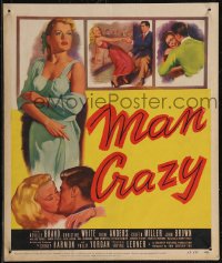 2y0081 MAN CRAZY WC 1953 art of sexy promiscuous bad girl Colleen Miller & Neville Brand!