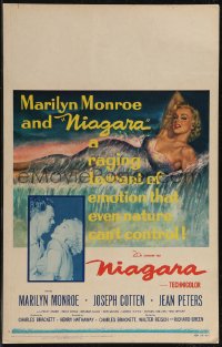 2y0084 NIAGARA WC 1953 classic art of giant sexy Marilyn Monroe on famous waterfall + added image!