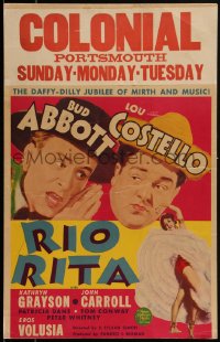 2y0087 RIO RITA WC 1942 Bud Abbott & Lou Costello with sexy dancer Eros Volusia, rare!
