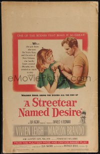 2y0090 STREETCAR NAMED DESIRE WC 1951 art of Marlon Brando & Vivien Leigh, Elia Kazan classic!