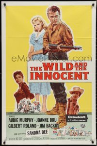 2y0933 WILD & THE INNOCENT 1sh 1959 Audie Murphy wants to kill a man, drink whiskey & kiss fancy women!