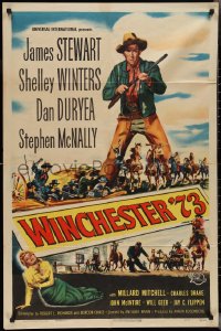 2y0936 WINCHESTER '73 1sh 1950 art of James Stewart with rifle over Shelley Winters, Anthony Mann!