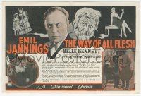 2y1674 WAY OF ALL FLESH herald 1927 great images of Best Actor Oscar winner Emil Jannings, rare!