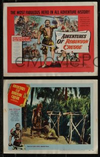 2y1471 ROBINSON CRUSOE 8 LCs 1954 Luis Bunuel, O'Herlihy, Adventures of Robinson Crusoe, complete!