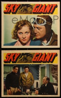 2y1556 SKY GIANT 6 LCs 1938 Joan Fontaine with airplane pilots Richard Dix & Chester Morris!