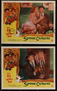 2y1558 SPOOK CHASERS 6 LCs 1957 Huntz Hall and the Bowery Boys, cool wacky horror border art!