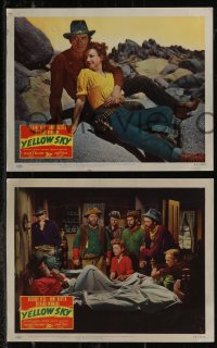 2y1561 YELLOW SKY 6 LCs 1948 cowboys Gregory Peck & Richard Widmark, Anne Baxter, William Wellman!