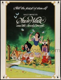 2z0756 SNOW WHITE & THE SEVEN DWARFS 30x40 R1983 Walt Disney animated cartoon fantasy classic!