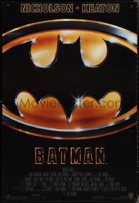 2z0861 BATMAN 1sh 1989 directed by Tim Burton, cool image of Bat logo, new credit design!