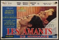 2z0393 LOVERS Belgian 1958 Louis Malle's Les Amants, art of Jeanne Moreau & her lover in bed!