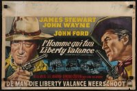 2z0395 MAN WHO SHOT LIBERTY VALANCE Belgian 1962 John Ford, art of John Wayne & James Stewart